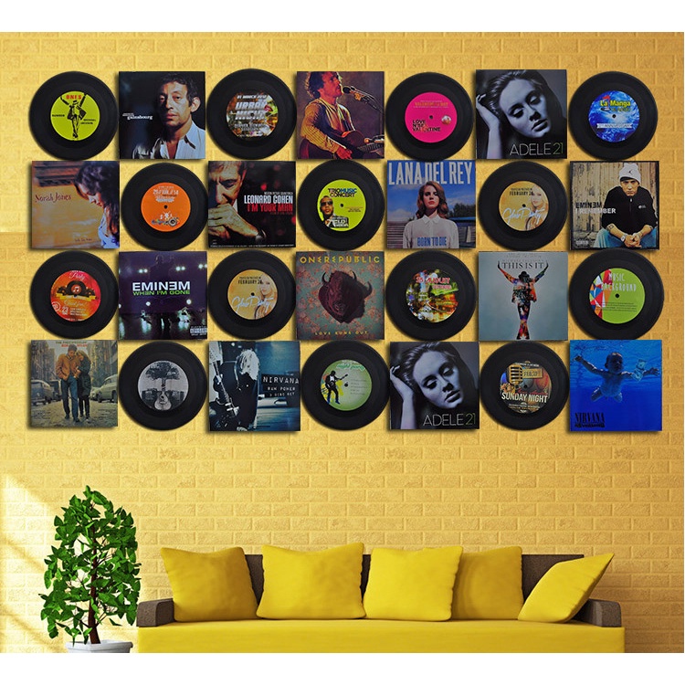 Đĩa than vinyl decor đủ các cỡ trang trí tường retro phòng trà, quán cafe, phòng ghi âm, trà sữa