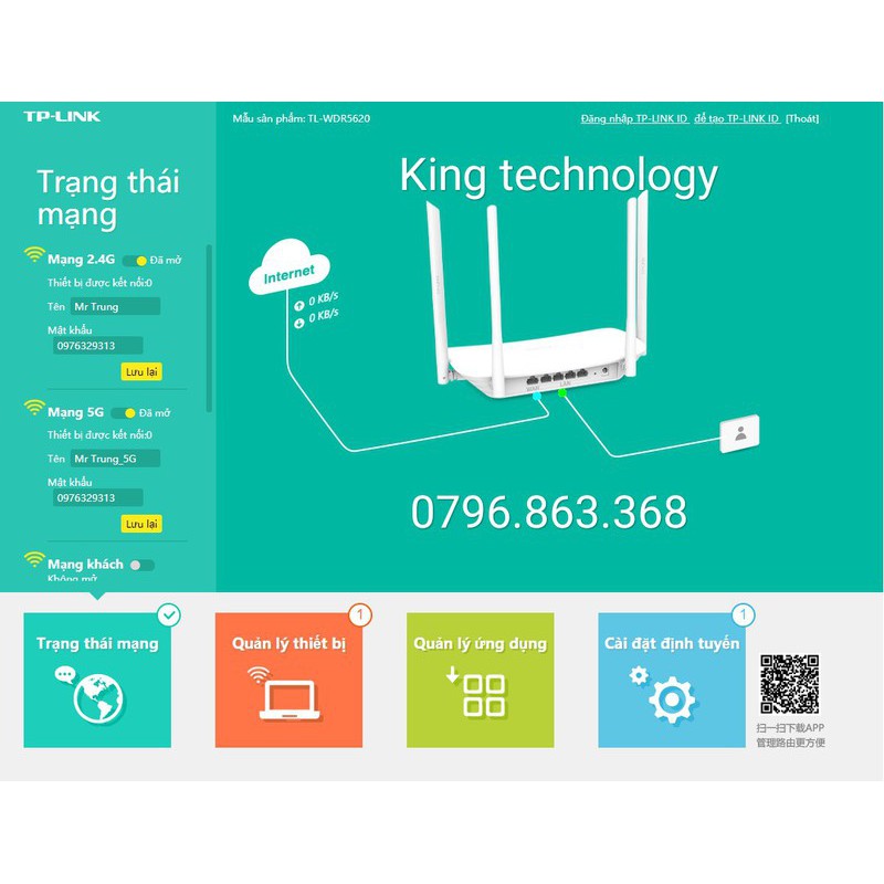 PHÁT WIFI TPLINK TL-WDR5620/ WDR6300 - TỐC ĐỘ CỰC KHỎE AC1200Mbps, HAI BĂNG TẦN 2.4 , 5Ghz (CŨ) | BigBuy360 - bigbuy360.vn