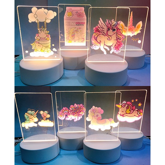 Đèn Led 3D ngựa thần DLI10 Đèn Ngủ 3D unicorn Sáng Tạo cute dễ thương