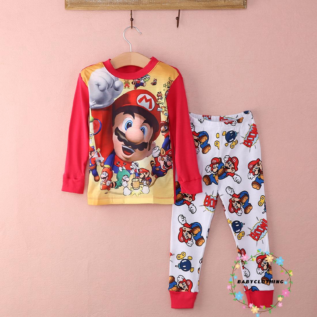 Bộ pijama in họa tiết nhân vật Mario xinh xắn cho bé