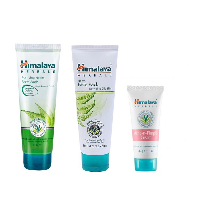 Combo diệt sạch mụn giảm thâm nhanh chóng Himalaya Neem Face Wash 100ml + Mask 100ml + Acnes Cream 30g | BigBuy360 - bigbuy360.vn