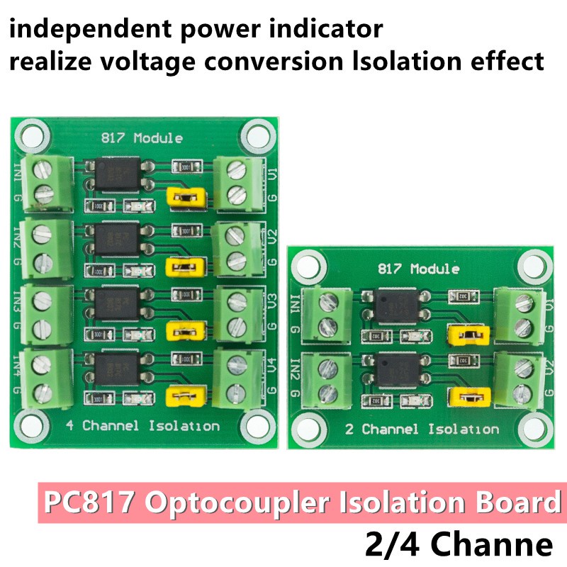 Bảng mạch cách ly quang PC817 2 4 kênh 3.3V sang 5V 3.6-30V