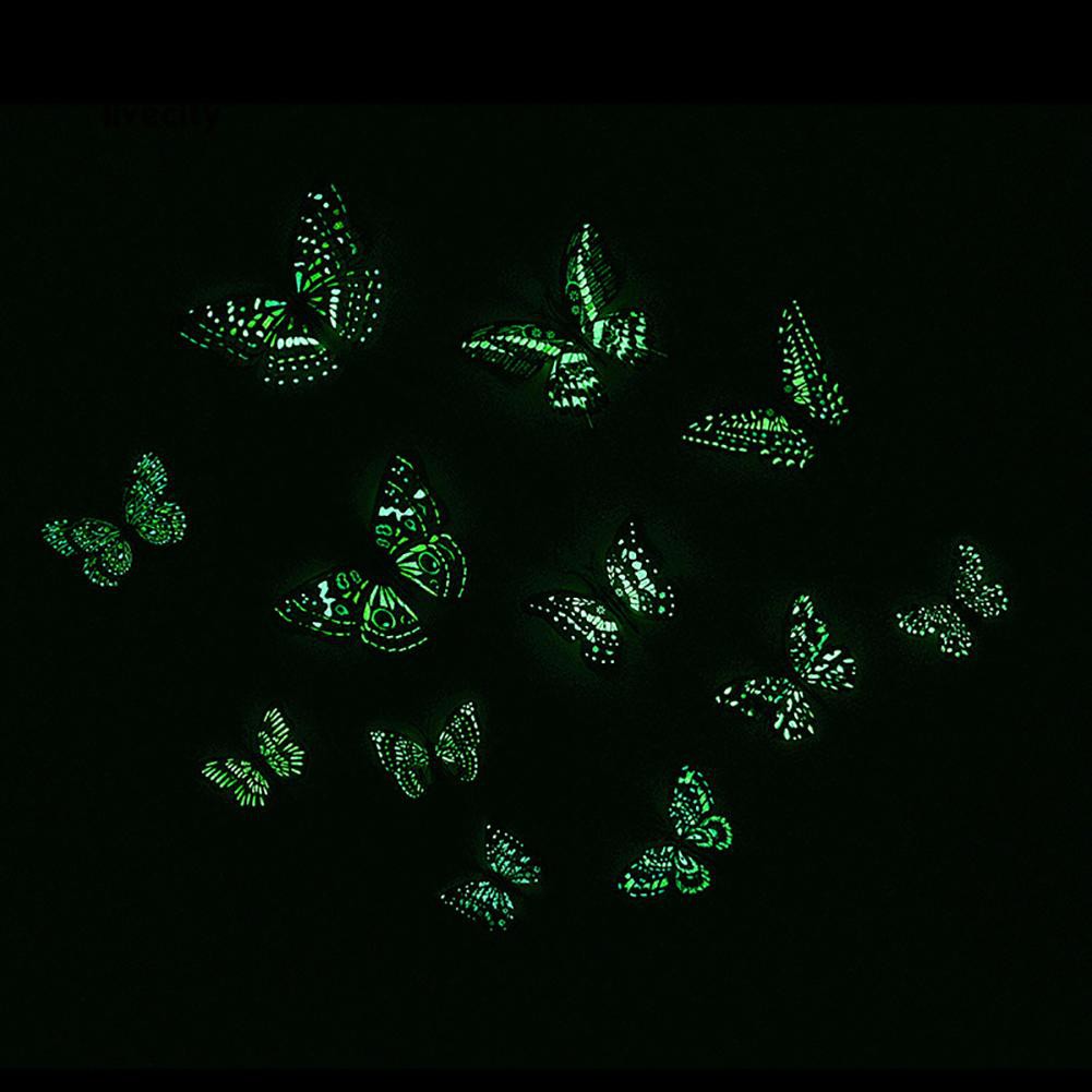 Bộ 12 bươm bướm 3D phát quang gắn trang trí nội thất | BigBuy360 - bigbuy360.vn