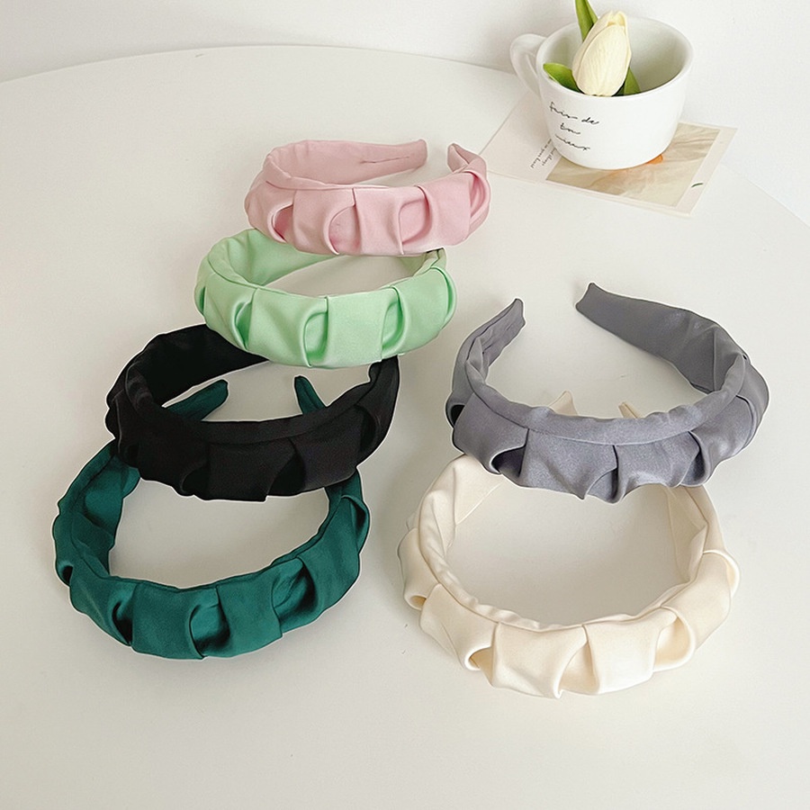 Băng Đô Cài Tóc Bản Rộng Màu Sắc Trơn Phong Cách Hàn Quốc Cổ Điển Thời Trang Cho Nữ