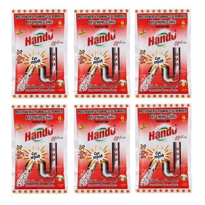 Bộ 6 gói bột thông cống Hando 100g