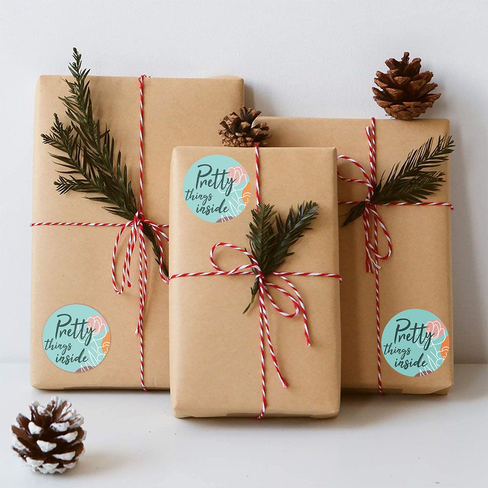 Cuộn 500 nhãn dán in chữ Thank You trang trí quà tặng xinh xắn tiện dụng