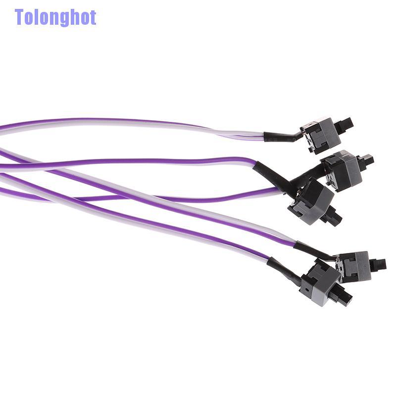 Tolonghot> 5Pcs Replacement Computer Motherboard On Off Reset Button Switch Power Cable