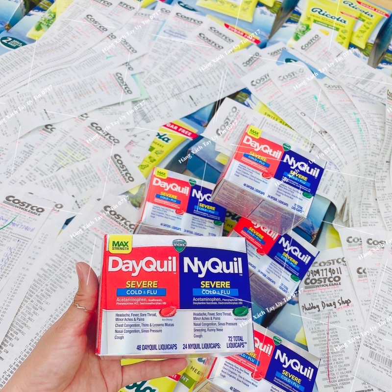 Viên uống DayQuil NyQuil Cold Flu day night Mỹ chỉ bán hàng chuẩn bay air