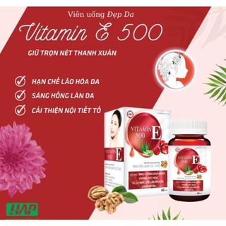 Vitamin E đỏ, viên uống đẹp da vitamin đỏ Nga, hàm lượng 500mg
