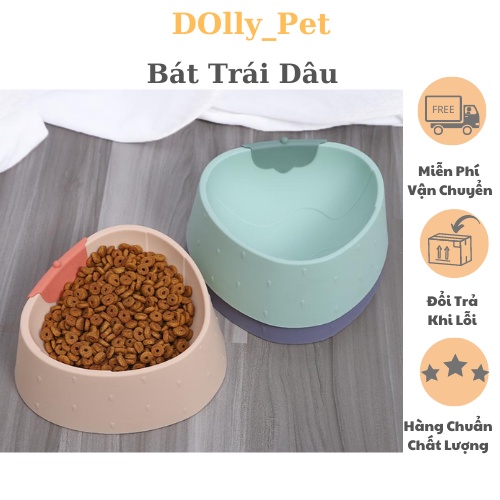 Bát Ăn Cho Chó Mèo Hình Trái Dâu (Loại Mới - Giá Rẽ
