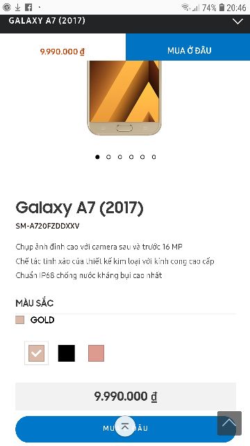 SAMSUNG A7 2017 CŨ đầy đủ phụ kiện.