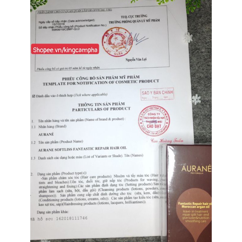 Tinh dầu dưỡng tóc aurane soft liss | BigBuy360 - bigbuy360.vn