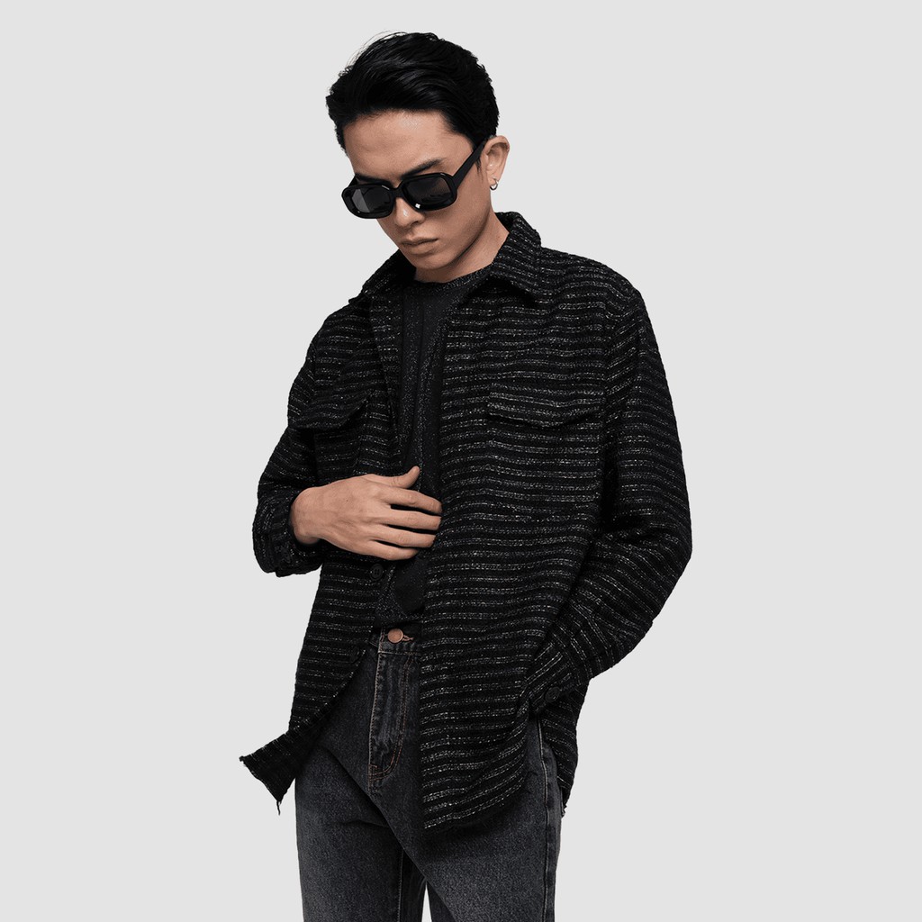 Áo sơ mi Tweed unisex ACID Golden Blue Stripe Tweed Shirt