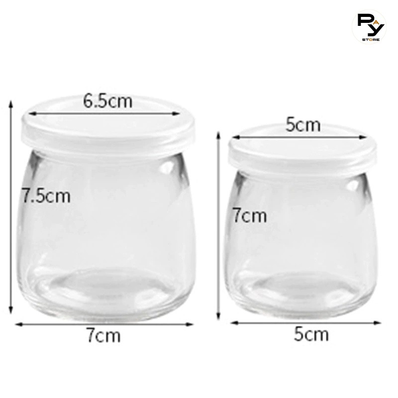 Hũ Thủy Tinh Làm Sữa Chua, Bánh Flan, Caramen, Hủ Yaourt Thủy Tinh Có Nắp Loại 1 Dung Tích 100ml | BigBuy360 - bigbuy360.vn