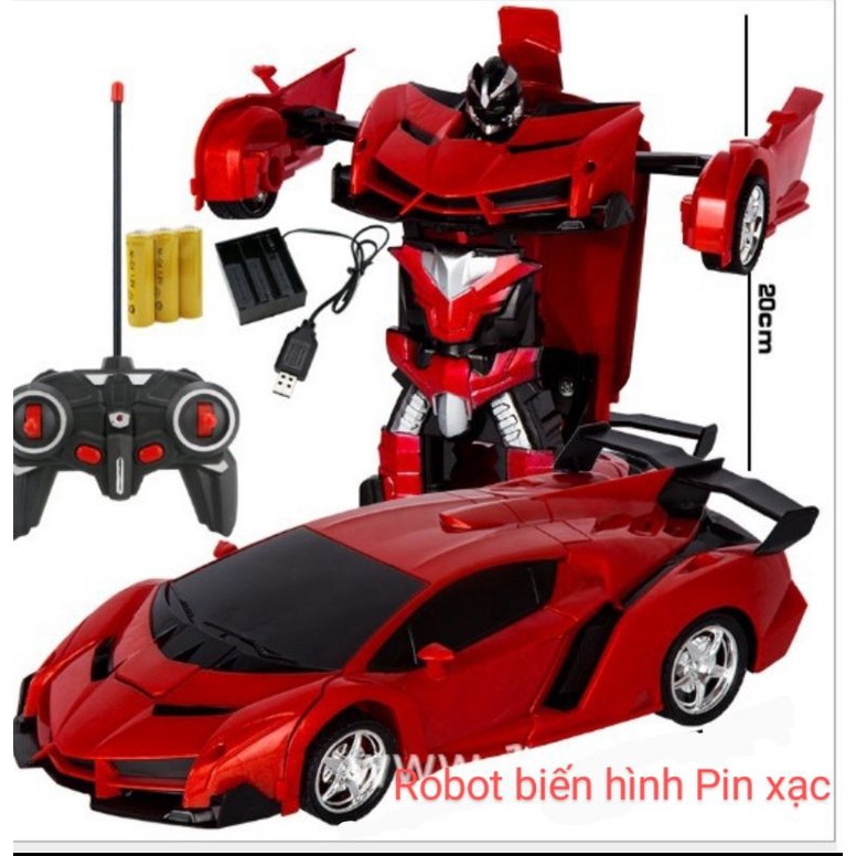 ▪☇Xe ô tô biến hình thành Robot siêu nhân, đồ chơi trẻ em điều khiển từ xa X_BOX- Pin sạc