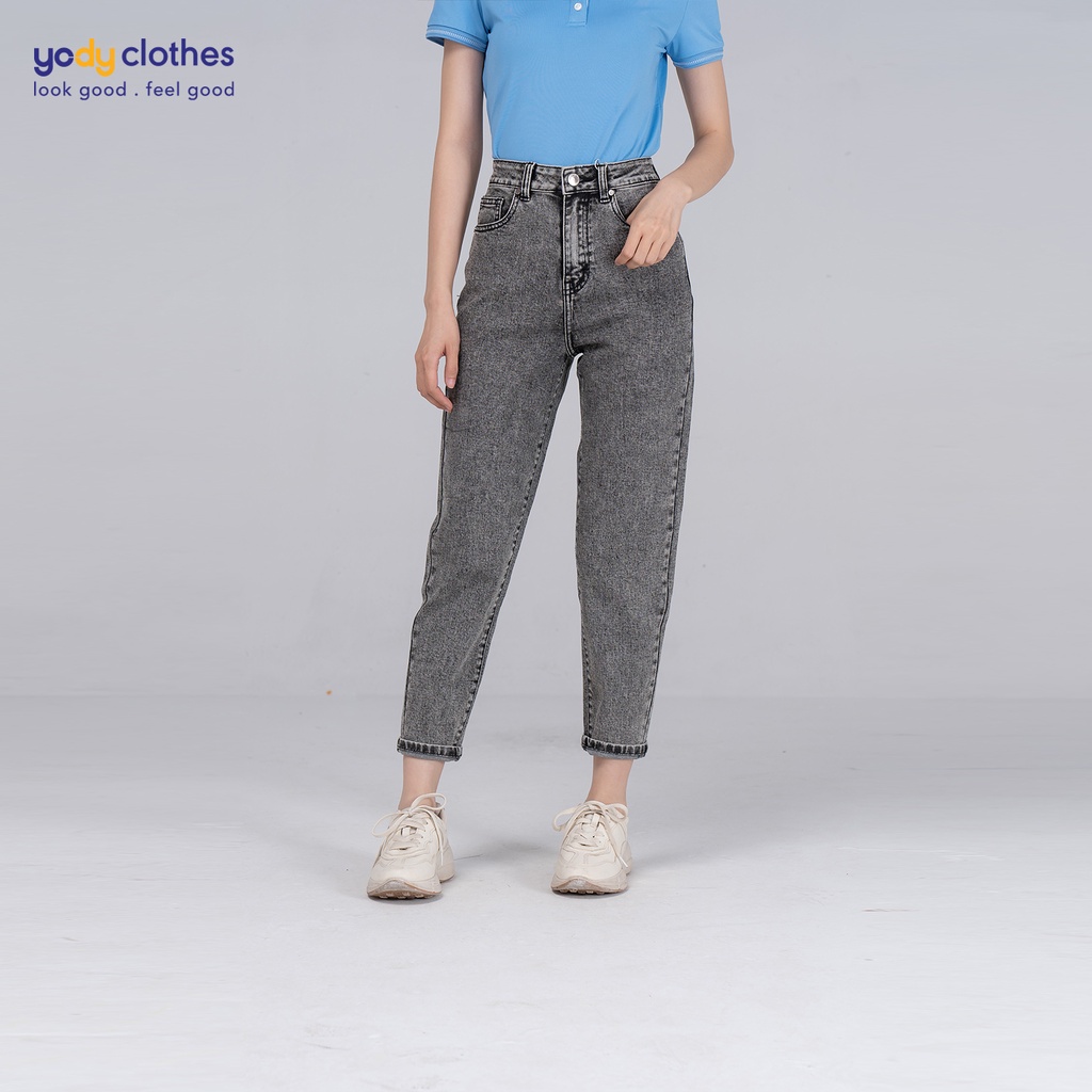 Quần jean baggy nữ YODY lưng cao tôn dáng màu đen QJN3126