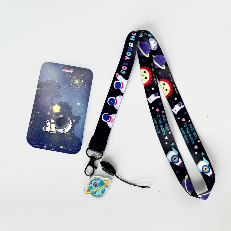 Dây Đeo Thẻ Tự Động Cân Bằng Hình Phi Hành Gia Dễ Thương Cho Trường Học / Đi Làm / Đi Xe Buýt