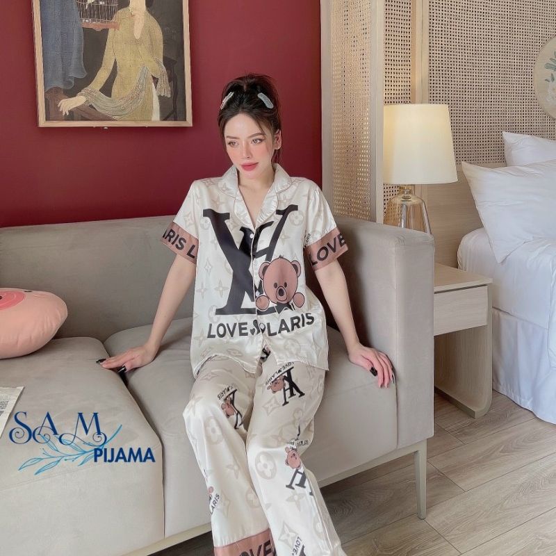 Đồ bộ nữ pijama, bộ mặc nhà chất lụa latin mềm mịn, thời trang nữ, Sampijama