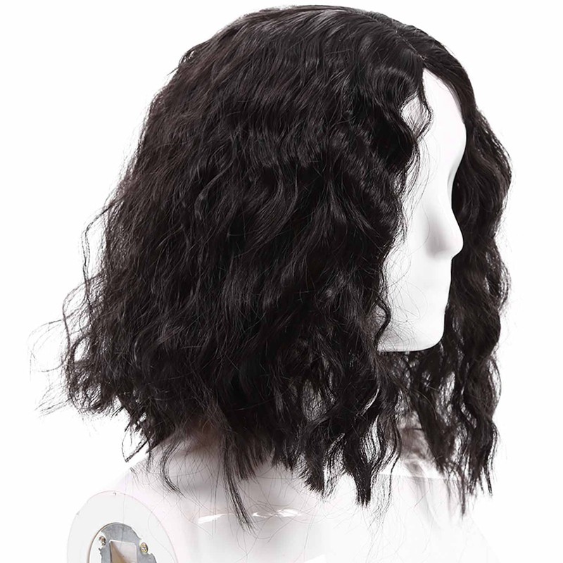 European And American Wig Women'S Front Lace Short Curly Hair Wig 100% Human Hair Machine Made No Smell 14 Inches