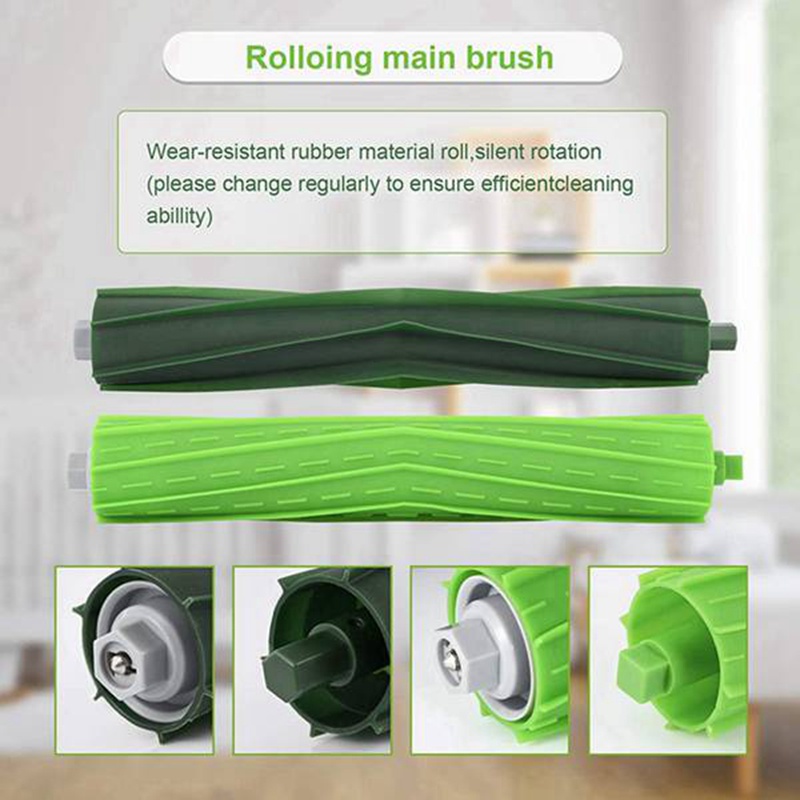 Bộ 8 Bàn Chải Lăn Thay Thế Cho Máy Hút Bụi IRobot Roomba I7 E5 E6 I3
