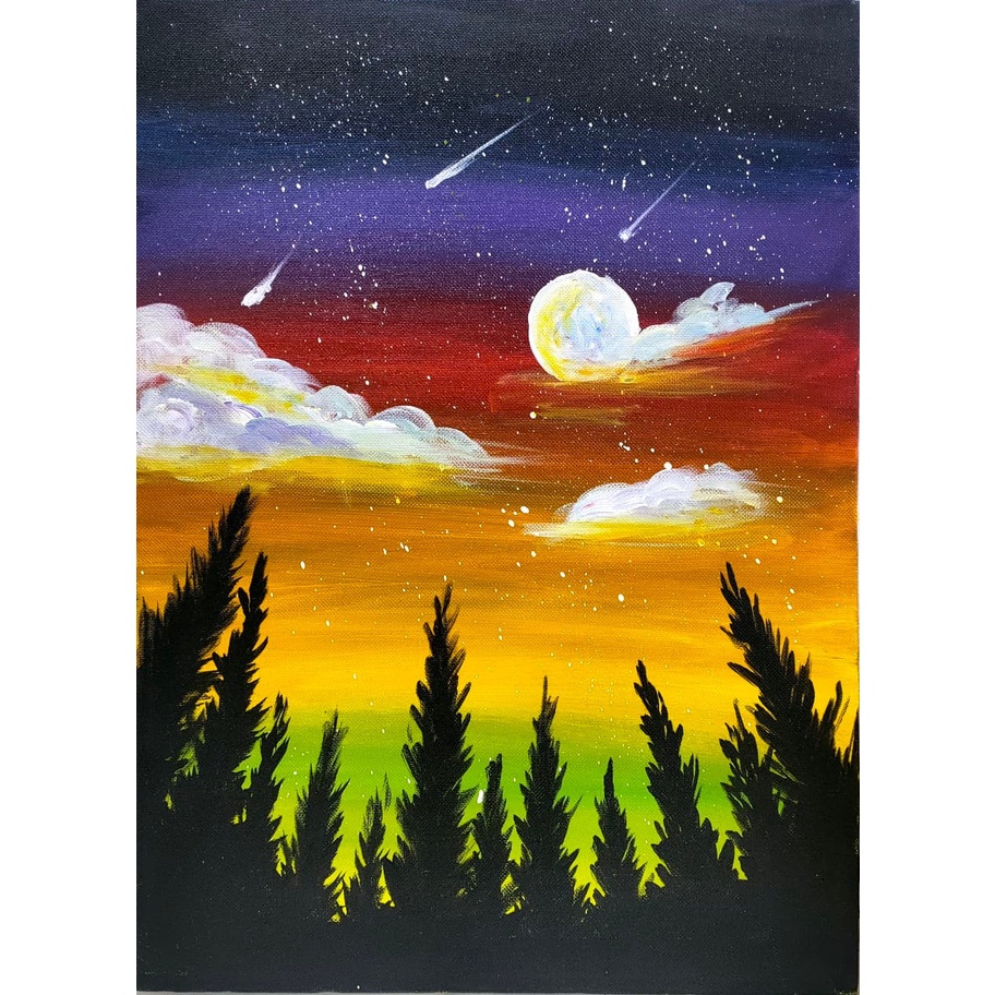 Tranh Canvas vẽ tay SAO BĂNG tô điểm thêm yêu cho ngôi nhà bạn