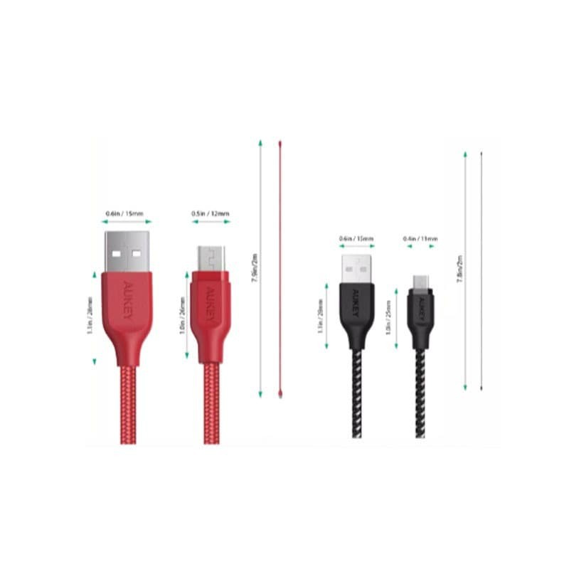 Dây Cáp Sạc Aukey Cb-am2 Nylon Micro Usb 2m Cbam2