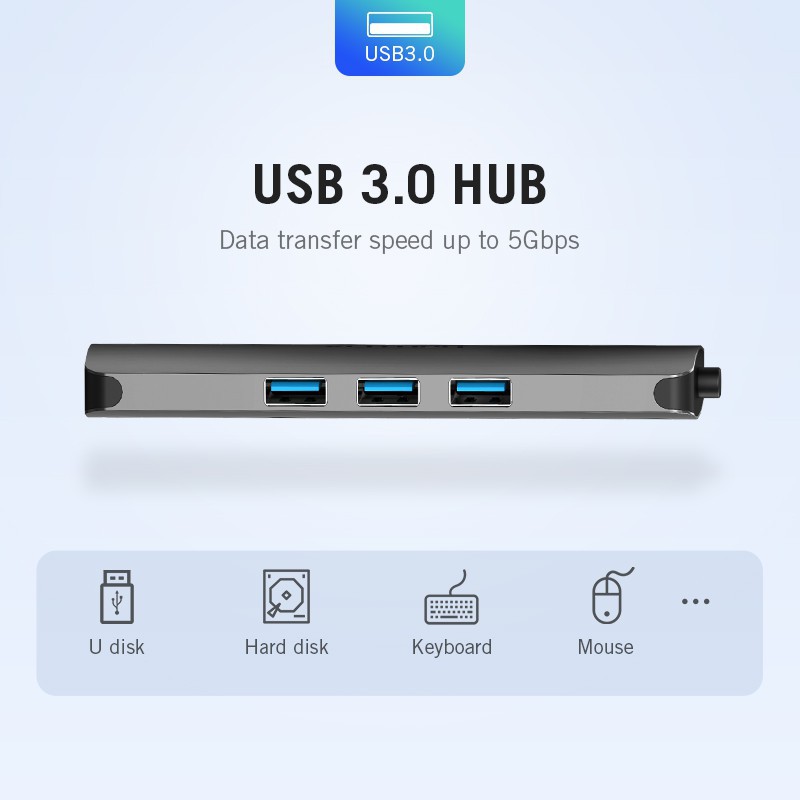 Bộ Hub chuyển đổi chia cổng 9 trong 1 VENTION USB type C sang HDMI USB 3.0 Gigabit RJ45 dành cho Macbook Pro 9 in 1