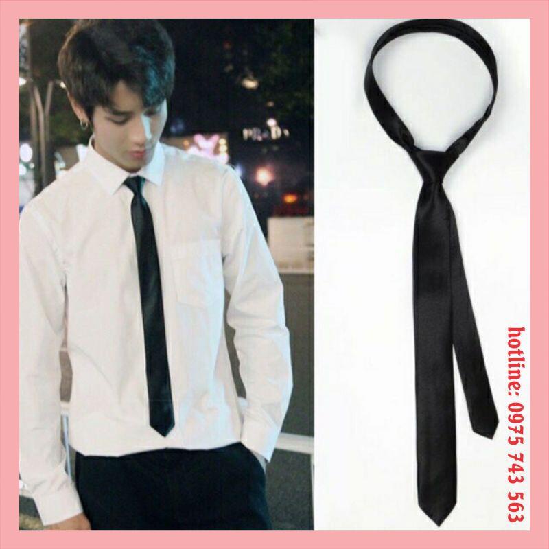 Cà Vạt kỷ yếu nam nữ học sinh bản nhỏ 5cm thoải mái chụp ảnh ❤ Bán lẻ như buôn♥️ Cavat đen chú rể