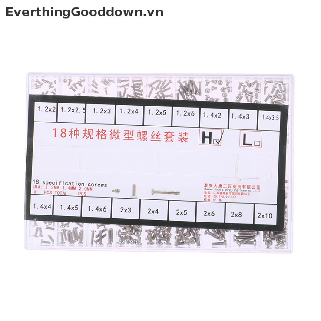 Hộp 500 Đinh Vít 18 Loại Mini Dùng Sửa Chữa Laptop Máy Tính DIY