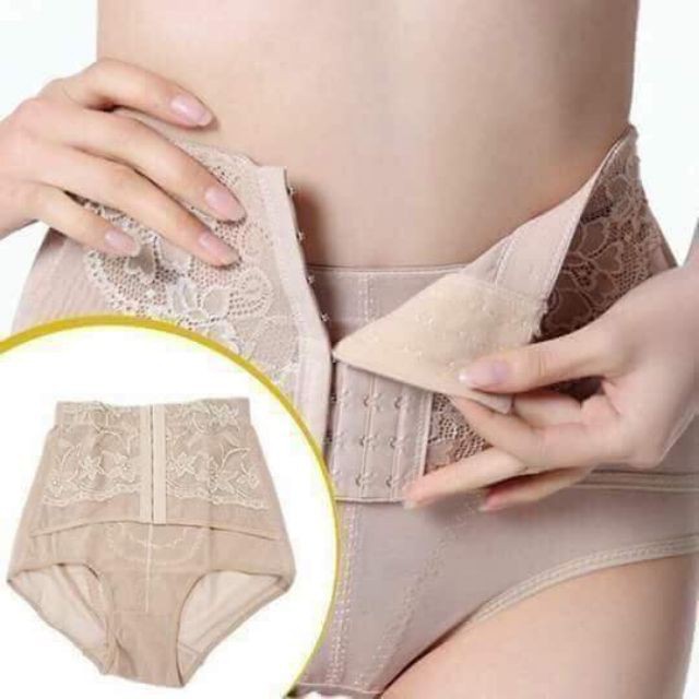 Quần gen nịt bụng móc cài pha ren