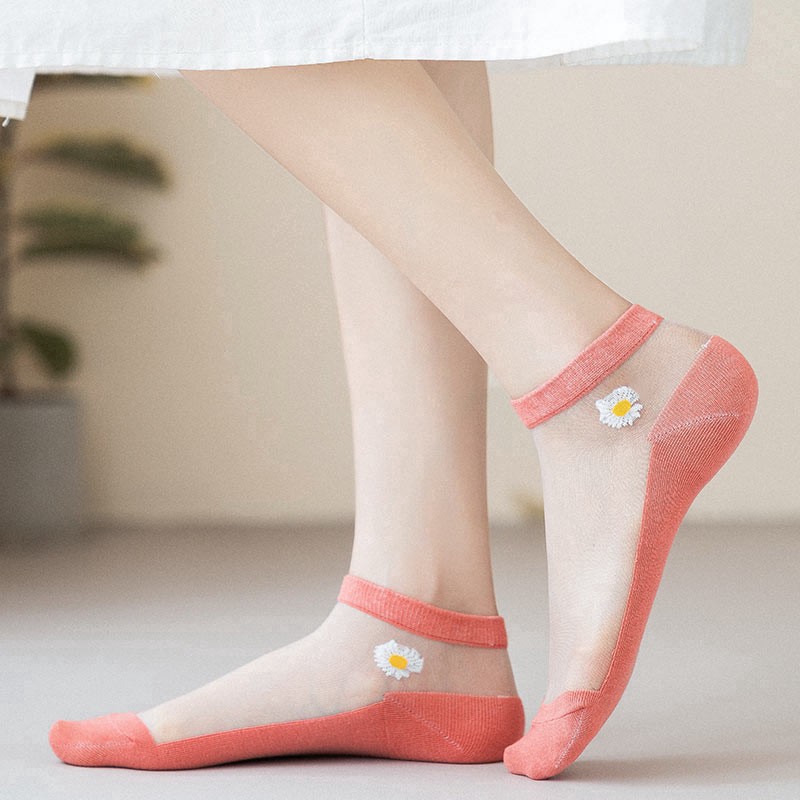 Tất Vớ Lưới Hoa Cúc Ngắn Cổ Thấp ( Khử Mùi , Thấm Mồ Hôi , Thoáng Khí )