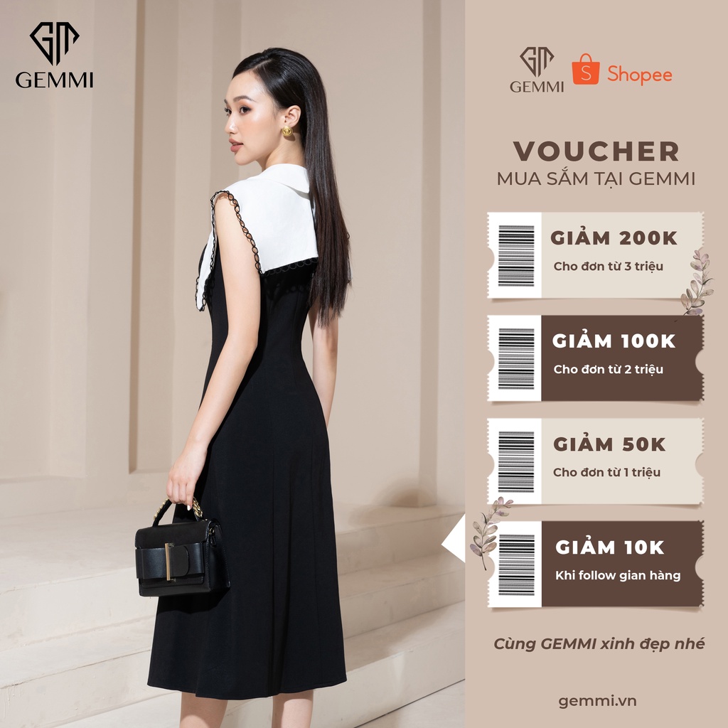 Váy đầm nữ công sở thiết kế dáng xòe Gemmi fashion, DK8488