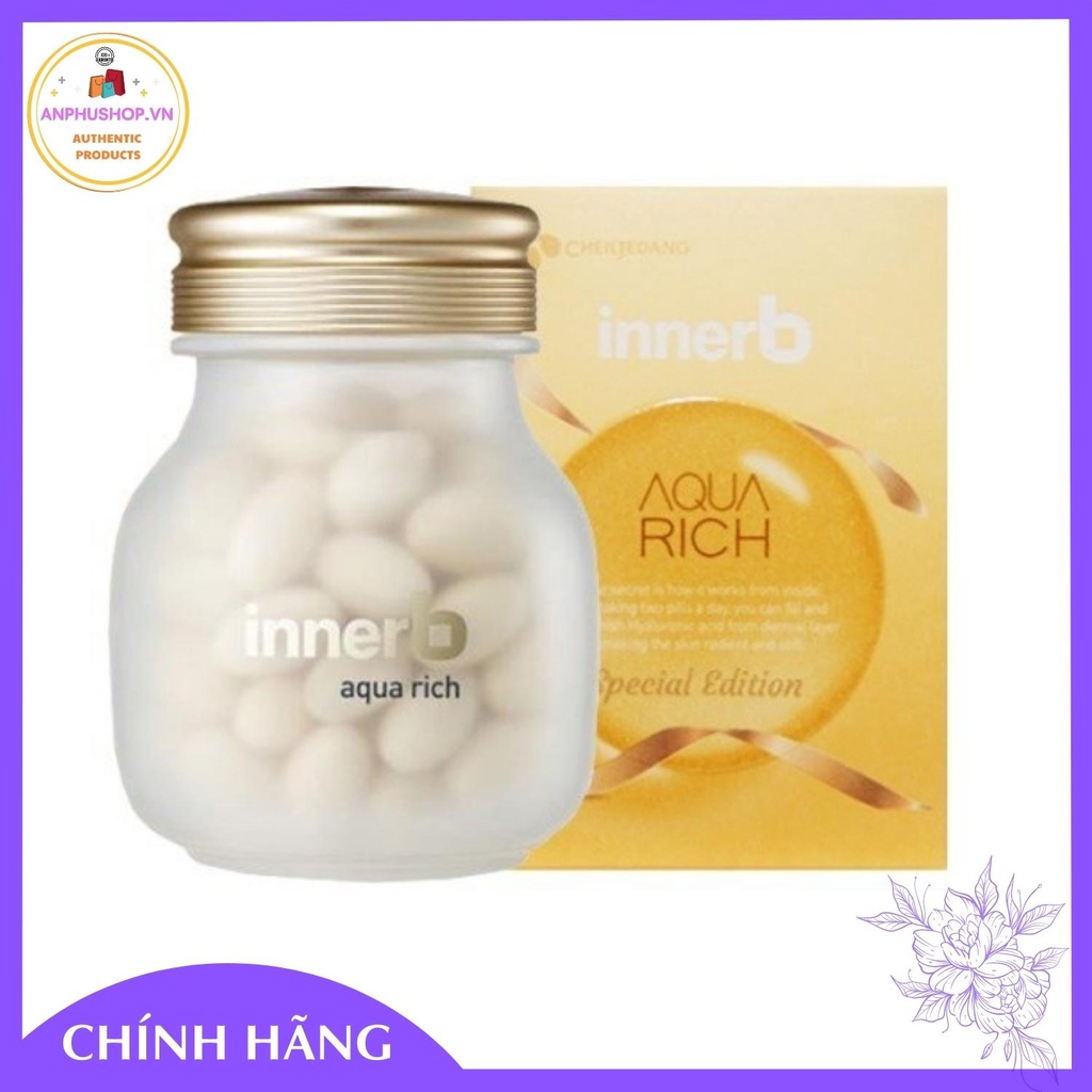 [ Hàng chính hãng ] Viên uống cấp nước INNERB AQUA RICH 35g (500 mg x 70 viên) Hàn Quốc, Collagen cấp nước
