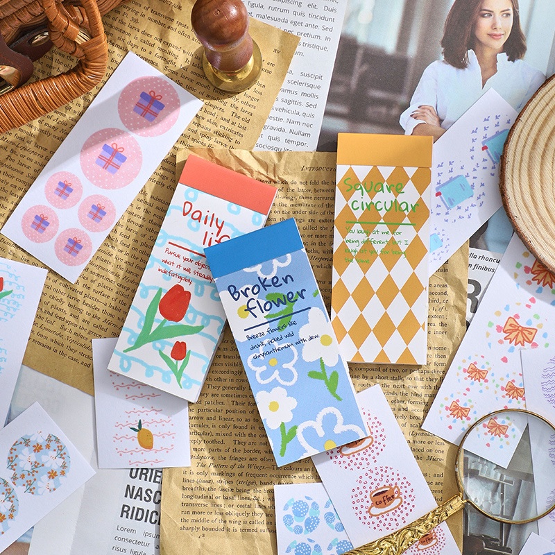 Set 30 tấm hình dán mini họa tiết hoa dễ thương dùng để trang trí sổ tay