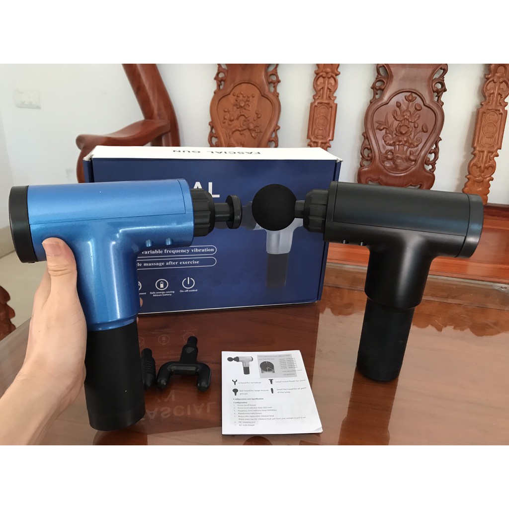 Súng Massage Cơ Bắp 4 Đầu 6 Chế Độ Mini Fascial Gun KH 320 Cao Cấp