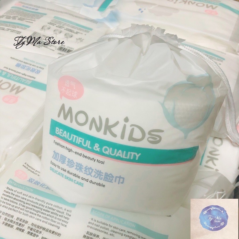 [SẴN] Khăn lau mặt khô Monkids dùng 1 lần lau khô lau ướt - Túi 260g