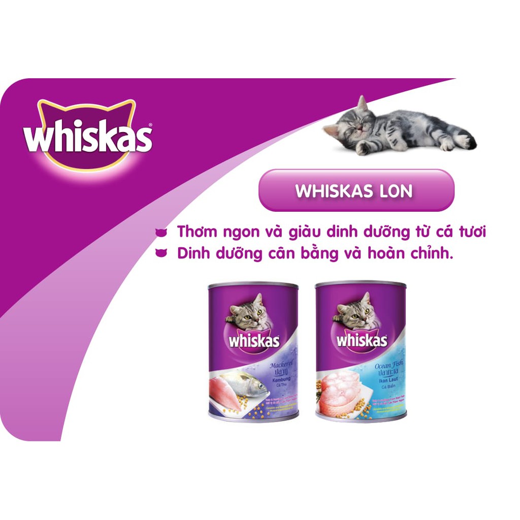 Thức ăn mèo Whiskas vị cá thu túi 1.2kg