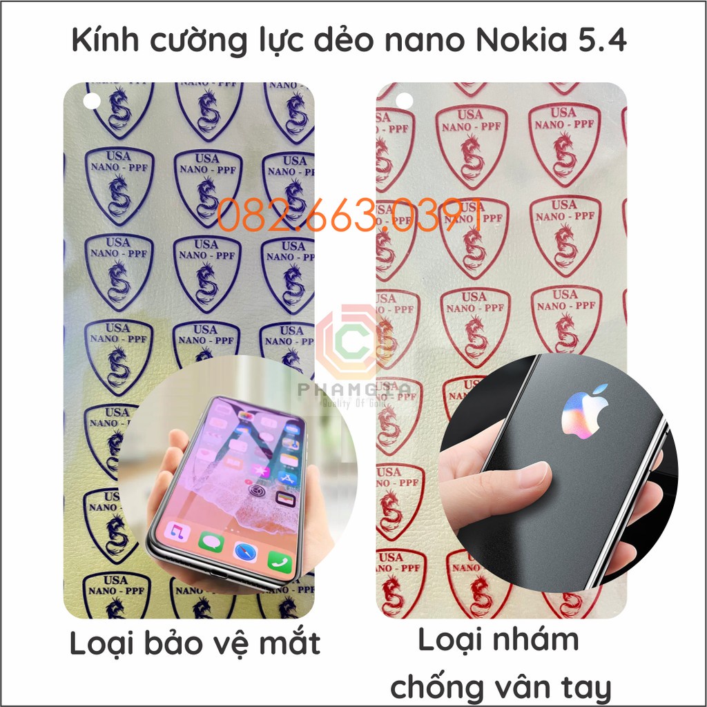 Dán cường lực Nokia 5.4 trong suốt, nano dẻo siêu bền, độ cường lực 9H+