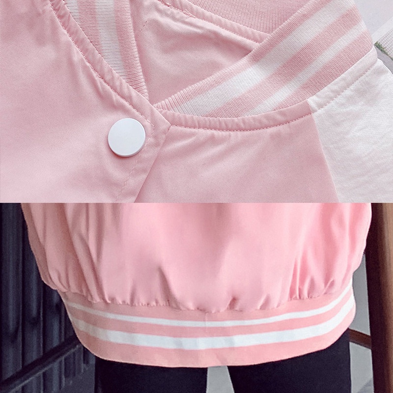 Áo Khoác Bóng Chày Hình Thỏ Hoạt Hình Xinh Xắn Cho Bé Gái