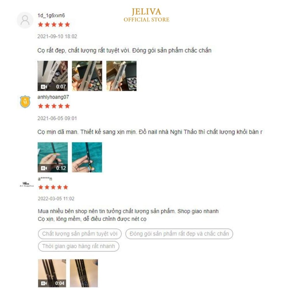 Cọ quạt vẽ móng rắc nhũ Jeliva số 09