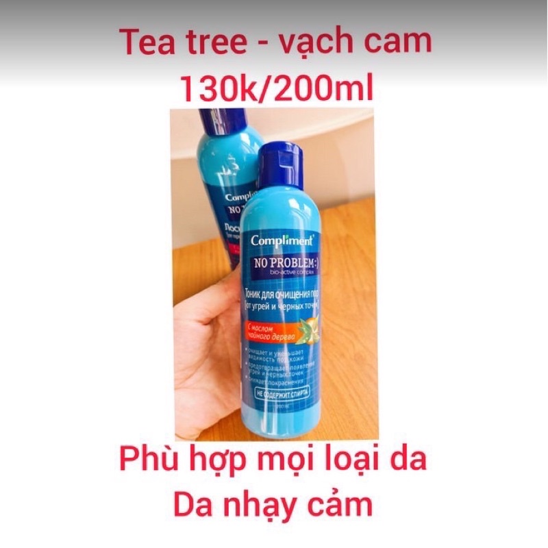 Toner Nước Hoa Hồng Compliment No Problem 200ml làm sạch sâu, kiềm dầu, giảm viêm, giảm mụn