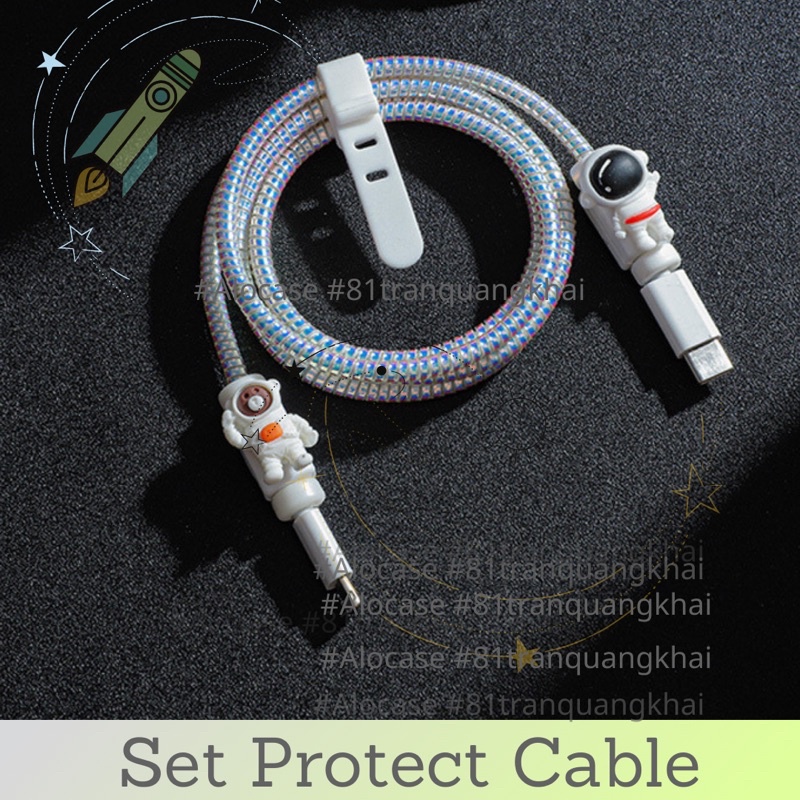 Combo dây quấn và bảo vệ 2 đầu cáp sạc VŨ TRỤ