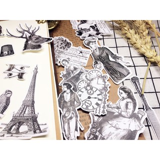 Sticker đen trắng cổ điển