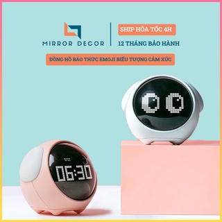Đồng hồ biểu tượng cảm xúc dễ thương - Đồng hồ báo thức kiêm đèn ngủ cảm biến âm thanh Emoji Alarm