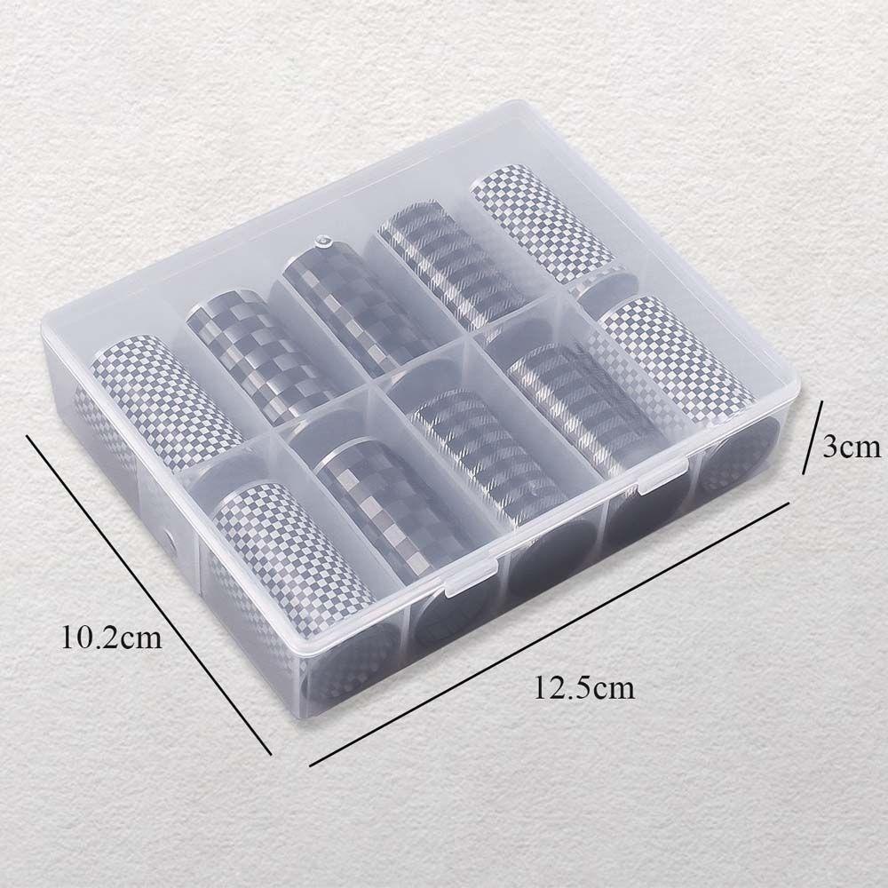 Miếng Dán Trang Trí Móng Tay Họa Tiết Kẻ Ô Trắng Đen DIY