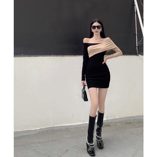 Đầm body tay dài mặc được 2 kiểu quyến rũ, sang chảnh