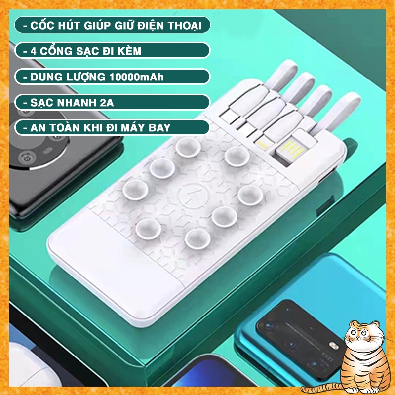 SẠC DỰ PHÒNG T18 - KÈM CỐC HÚT, GIÁ ĐỠ ĐIỆN THOẠI DÀNH CHO IPHONE, SAMSUNG, OPPO,... HỖ TRỢ SAC NHANH [CHÍNH HÃNG]