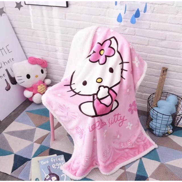 Chăn lông cừu mini 100cm x 140 cm hình con vật cho bé