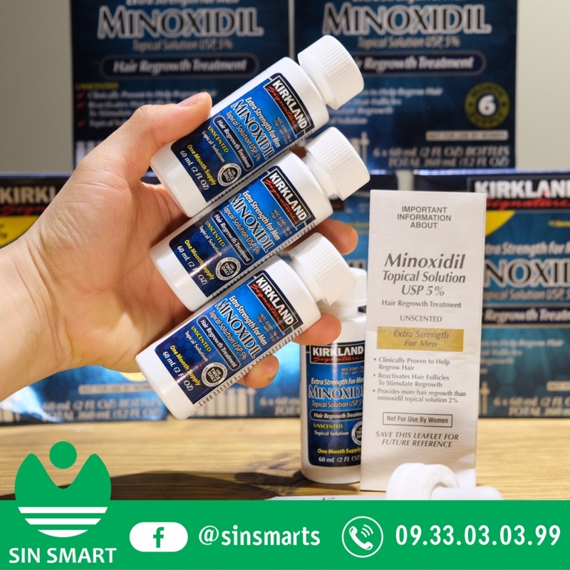 Dung Dịch Minoxidil 5% Kirkland mọc Râu , Tóc Của Mỹ 60ml