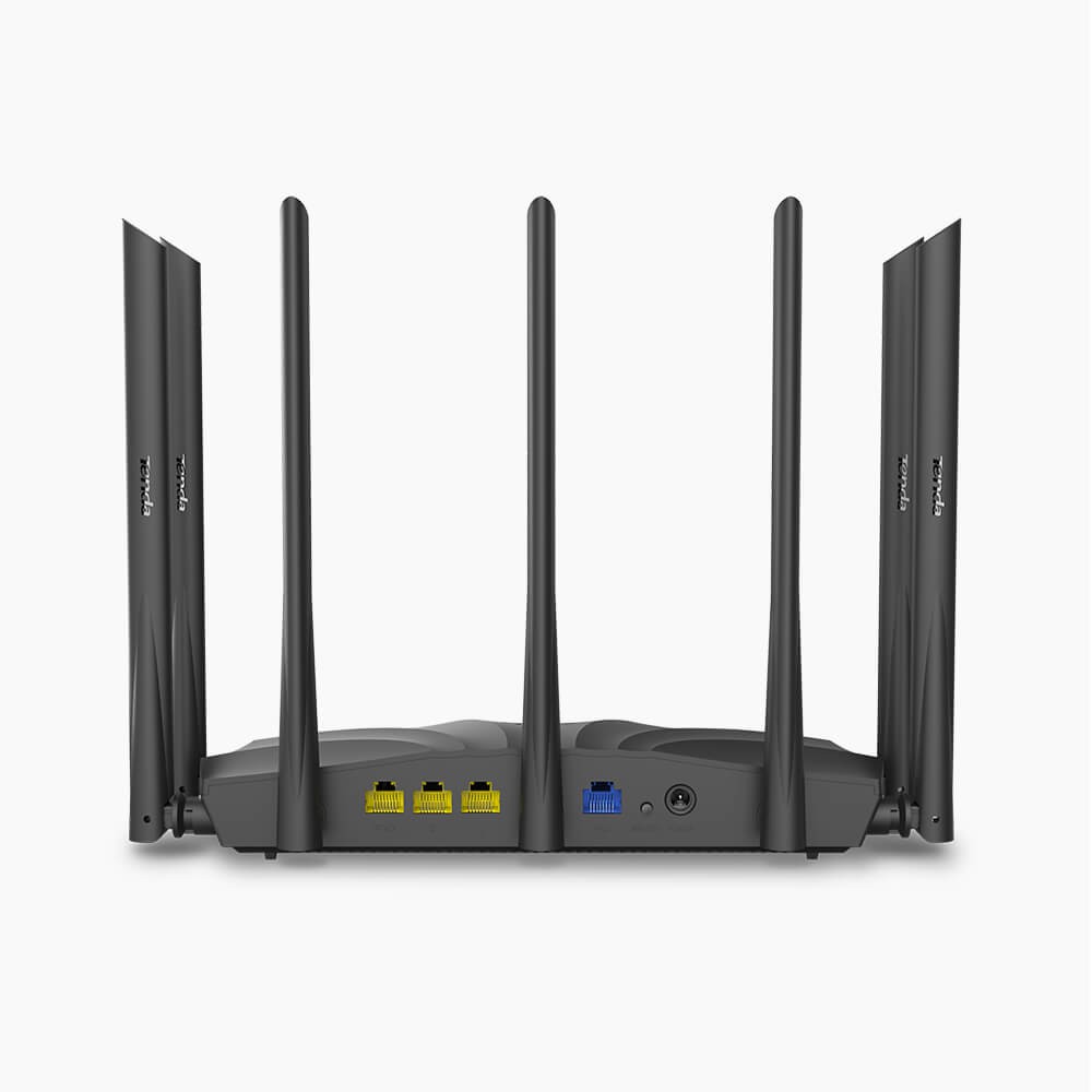 Bộ Phát Wifi Tenda AC23 - Hai Băng Tần - Tốc Độ 2100Mbps - 7 anten 6dbi Cho Khả Năng Phủ Sóng Mạnh Mẽ